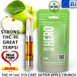 THCH GREEN APPLE CRUNCH 510 CCELL 1ML CARTRIDGE - EL GRINGO MEDVAPE WEED THC
